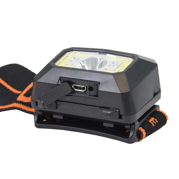 Налобний LED+COB ліхтар Superfire X30 з датчиком руху і потужністю 5 Вт, що перезаряджається 256124 фото