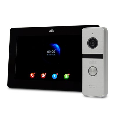 Комплект Wi-Fi відеодомофонa 7" ATIS AD-770FHD/T-Black з підтримкою Tuya Smart + AT-400FHD Silver 1156992 фото