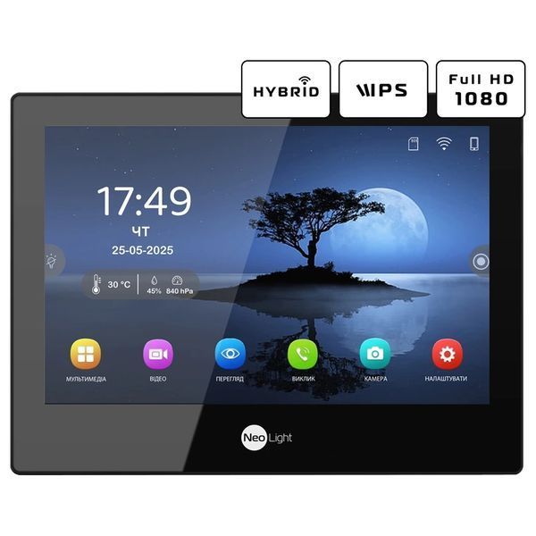 Комплект відеодомофону Neolight ALPHA Hybrid Black + PRIME FHD Black з кутком 10032 фото