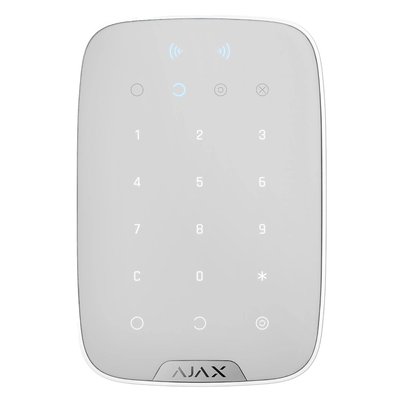 Бездротова клавіатура з підтримкою захищених карток і брелоків Ajax Keypad S Plus (8PD) white 301155 фото