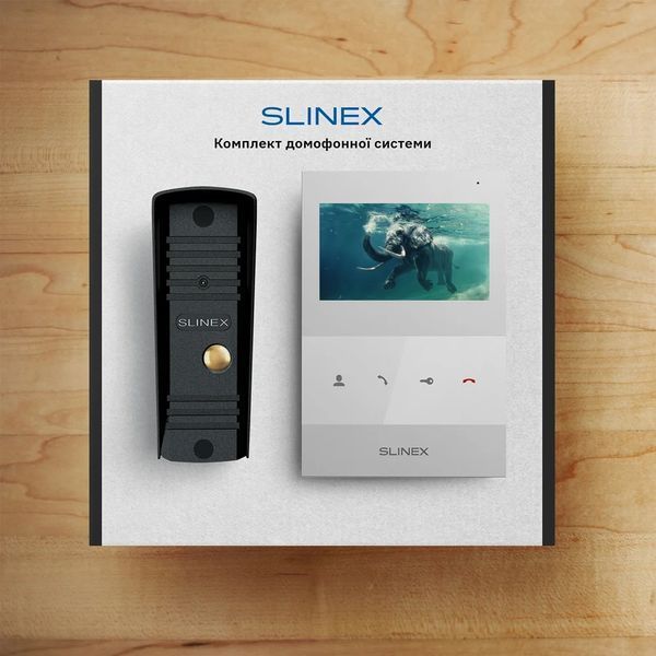Комплект видеодомофона Slinex ML-16HD(Black)+SQ-04M(White) 301546 фото
