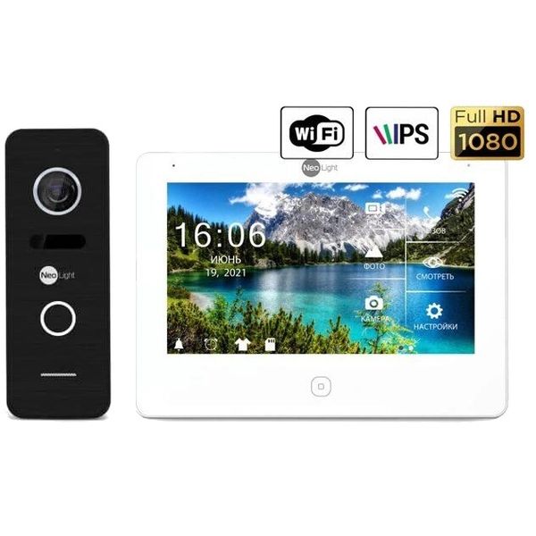 Комплект відеодомофона NeoKIT HD Pro WF Black 301591 фото