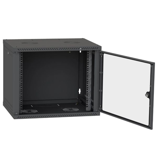 Шкаф телекоммуникационный двери стекло (черный) IPCOM 9U 600x450 301433 фото