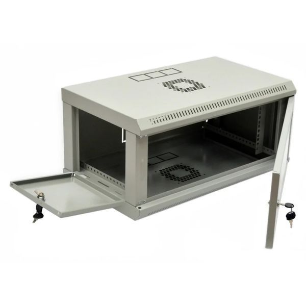 Шкаф 19 "4U, 600x350x284мм (Ш * Г * В), эконом, акриловое стекло, серый UA-MGSWL435G 300971 фото