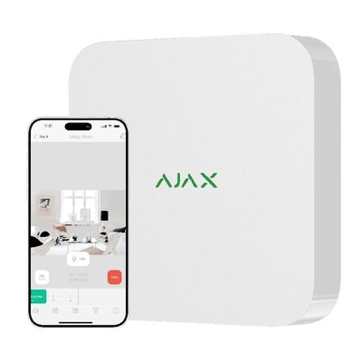Ajax NVR (16ch) (8EU) white Мережевий відеореєстратор 300617 фото