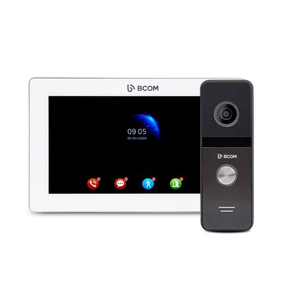 Комплект відеодомофону BCOM BD-770FHD White Kit: відеодомофон 7" і відеопанель 242051 фото