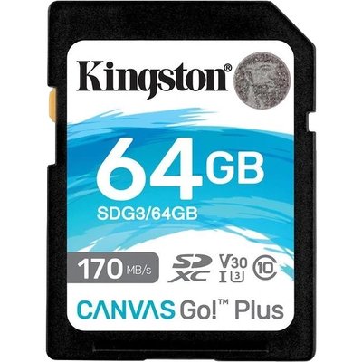 Модуль флеш-пам'яті Kingston 64GB SDXC Canvas Go Plus 170R C10 UHS-I U3 V30 301372 фото