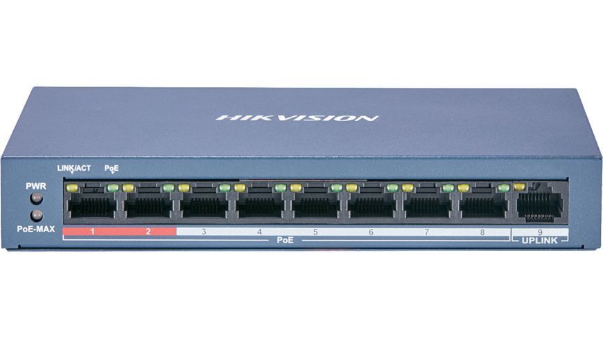 DS-3E0109P-E/M(B) 8 портовий POE комутатор Hikvision 300624 фото
