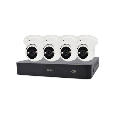 IP комплект видеонаблюдения с 4 камерами ZKTeco KIT-8504NER-4P/4- ES-852T11C-C 1159621 фото