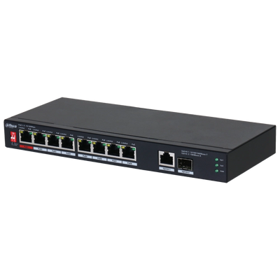 DH-PFS3110-8ET1GT1GF-96 10-портовый неуправляемый настольный коммутатор с 8-портовым PoE 19020 фото