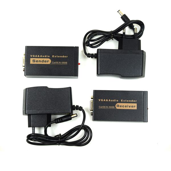 Активний приймач-передавач VGA-відео та аудіо RJ45 до 100 м ATIS VGA Extender 114881 фото